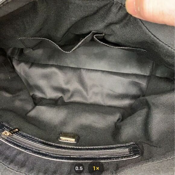 Guess Shoulder Tote Bag & Wallet Set Color Block Croc Print Chain Accent Black​​ - Picture 12 of 16